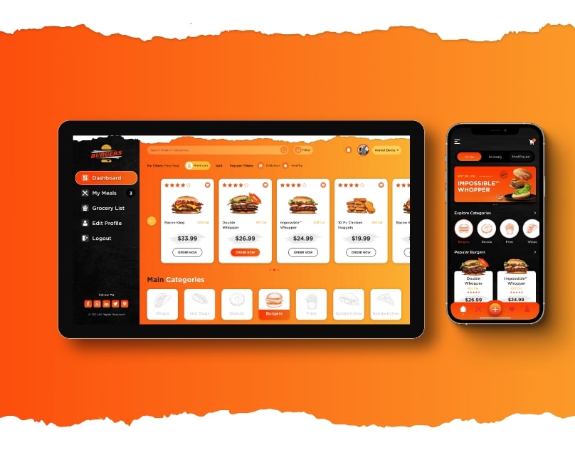 Burger Website & App - Anmol Devta | Anmol Devta | UI/UX Designer | anmoldevtauiux